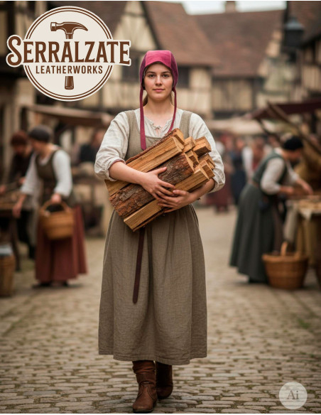 Medieval Leather Capeline Model Lope,...