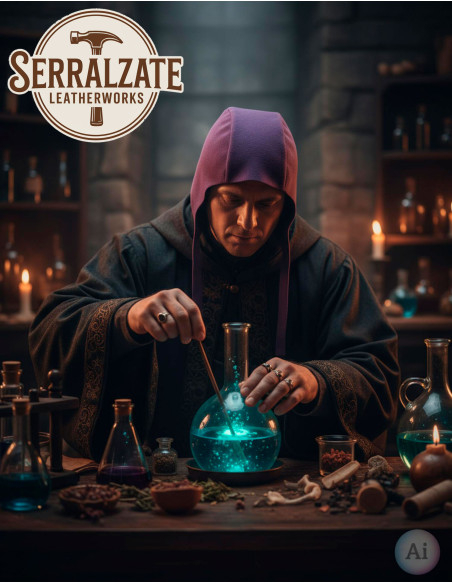 Medieval Leather Cape Model Lope, Purple