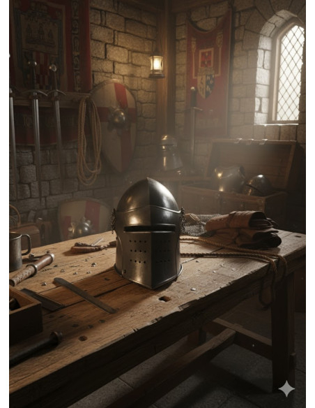 Black knight helmet with detachable...