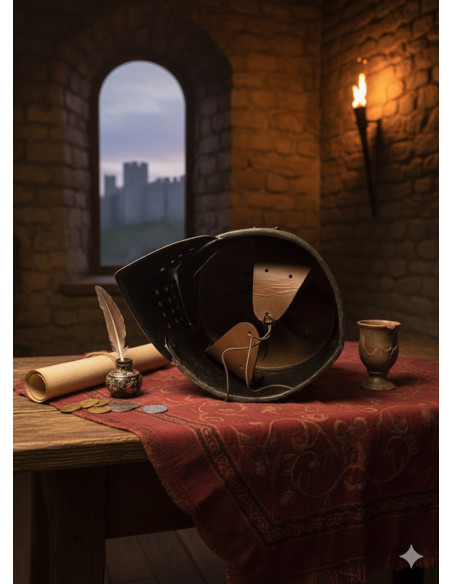 Black knight helmet with detachable...