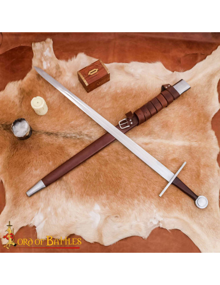 Hand-Forged Norman Sword with Wheel...