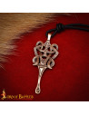 Solid Bronze Celtic Pendant, Knot and Leather Cord