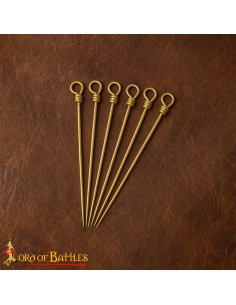 Set of 6 Medieval Brass Clothing Pins