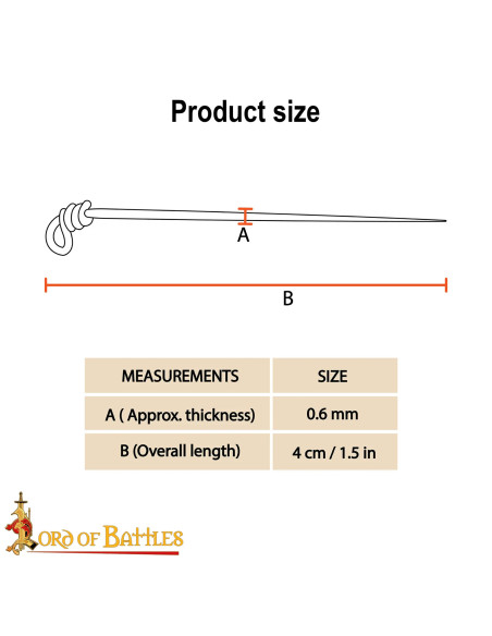 Set of 6 Medieval Brass Clothing Pins