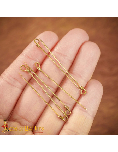 Set of 6 Medieval Brass Clothing Pins