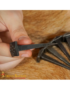Set of 10 Hand-Forged Medieval Nails (8 cm)