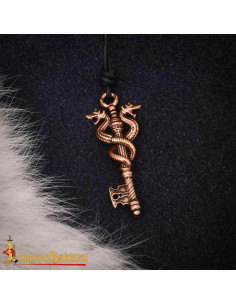 Dragon Guardian Lost Wax Bronze Key Pendant