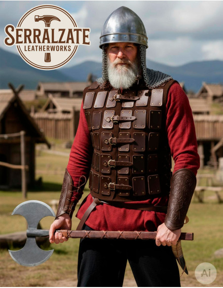 Viking Warrior Leather Brigandine, Brown