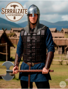 Black Viking Warrior Leather Brigandine