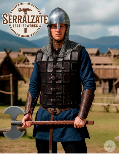 Black Viking Warrior Leather Brigandine