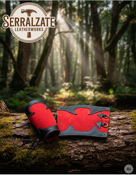 Cherry Red Leather Ranger Bracelets