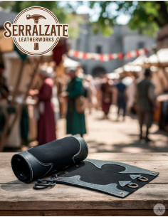Black Leather Medieval Ranger Armguards