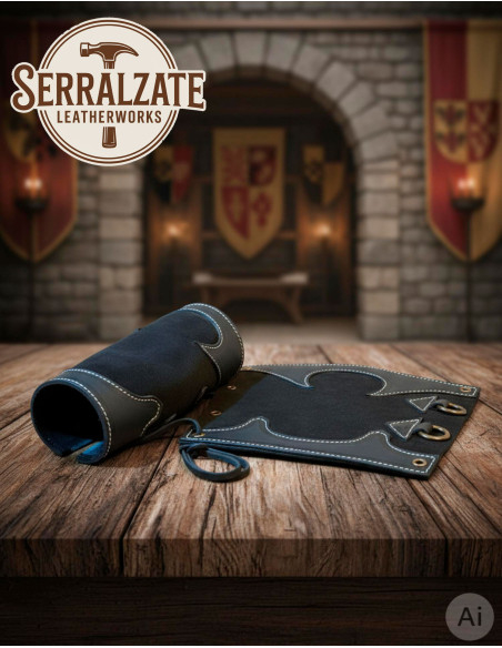 Black Leather Medieval Ranger Armguards
