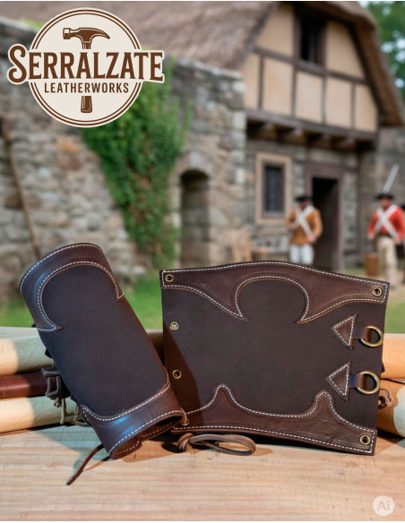 Medieval Ranger Leather Bracers, Dark...