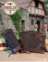 Medieval Ranger Leather Bracers, Dark Brown