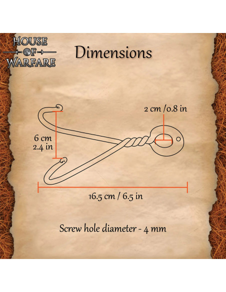 Wall Hanger for Swords in Wrought Iron