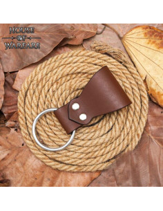 Brown Leather Belt Axe Sheath with Ring