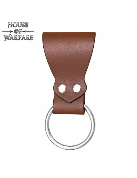 Brown Leather Belt Axe Sheath with Ring
