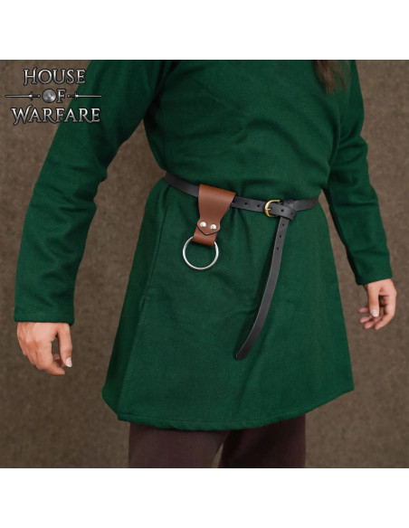 Brown Leather Belt Axe Sheath with Ring