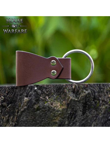 Brown Leather Belt Axe Sheath with Ring
