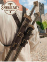 Double Sword Belt Holster for LARP in Dark Brown