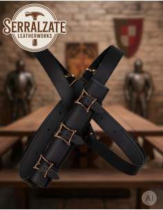 Belt holster for hanging sword on the back - Black