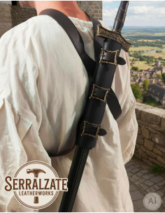 Belt holster for hanging sword on the back - Black 2