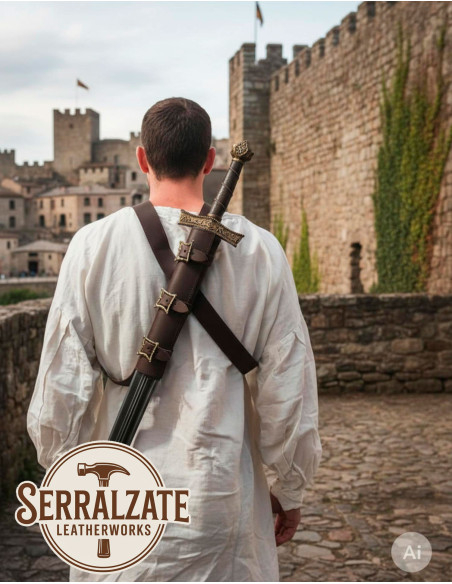 Cross-Back Sword Belt System - Brown