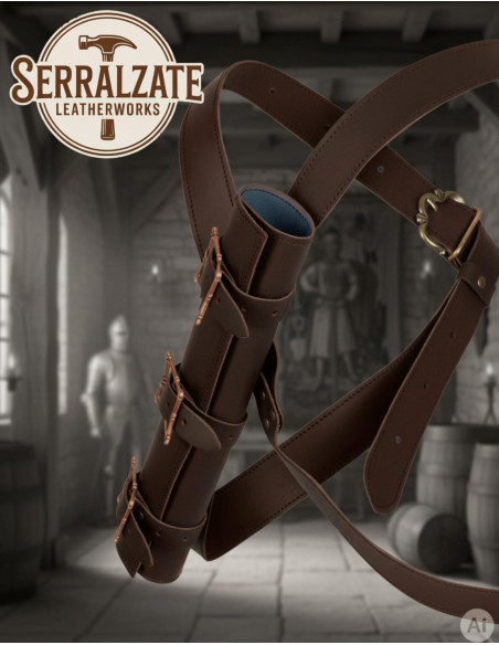 Cross-Back Sword Belt System - Brown