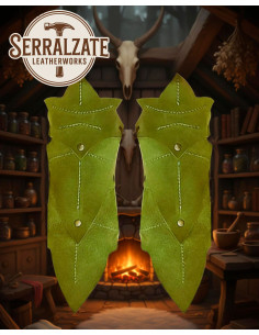 Elara Bracelets, the guardian of flora, green leather