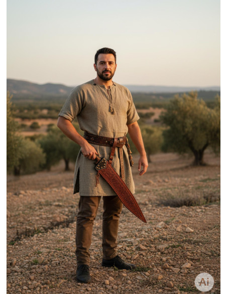 Functional handmade Iberian falcata...