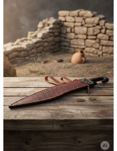 Functional handmade Iberian falcata...