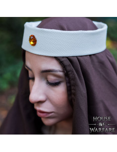 Medieval Headband, Garland or Roll Style in White
