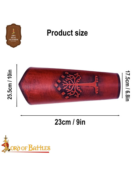 Burgundy Leather Ranger Bracers of...