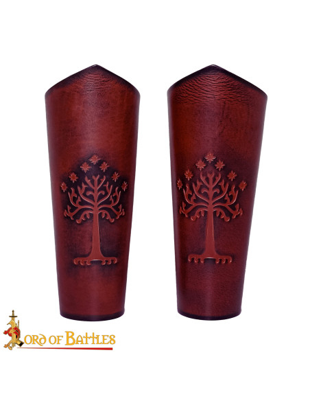 Burgundy Leather Ranger Bracers of...