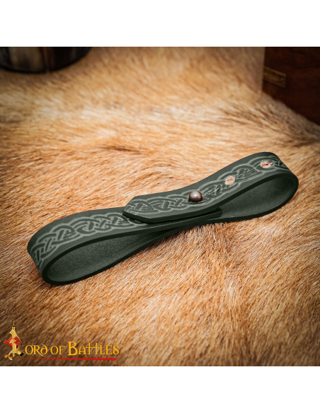 Handcrafted Celtic Leather Strap for...