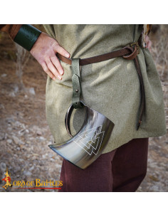 Handcrafted Celtic Leather Strap for Medieval Tankard,... 2