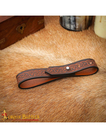 Handcrafted Celtic Leather Strap for...