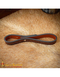 Handcrafted Celtic Leather Strap for Medieval Mug, Brown 2