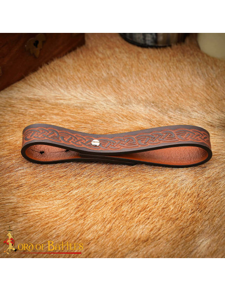 Handcrafted Celtic Leather Strap for...