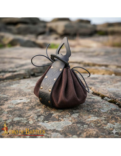 Celtic Leather Bag with Embossed Knots for Belt 2
