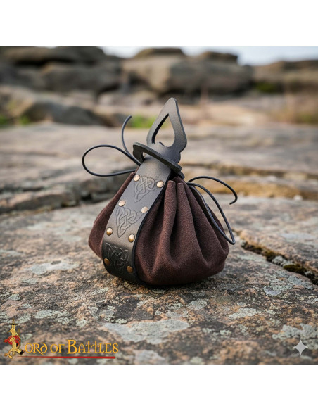 Celtic Leather Bag with Embossed...
