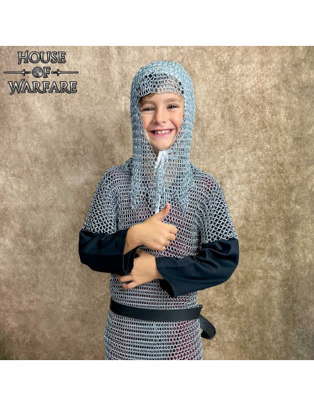 Zinc Plated Chainmail Coif V for Kids