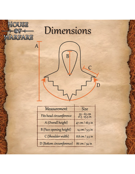 Zinc Plated Chainmail Coif V for Kids