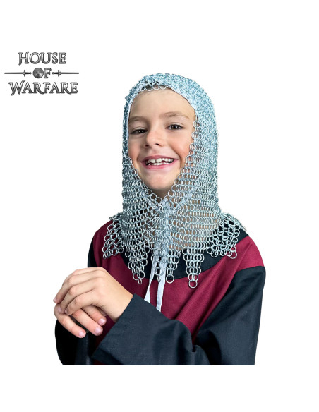 Zinc Plated Chainmail Coif V for Kids
