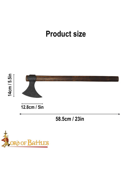 Hand-forged Viking Battle Axe, Carbon...