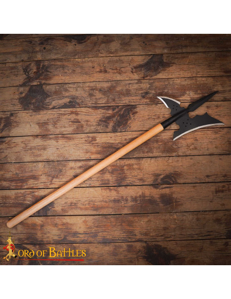 Forged Medieval Poleaxe, Carbon Steel...