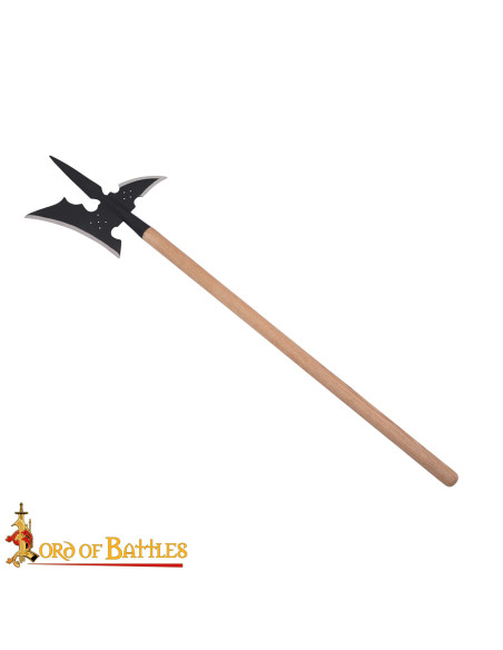 Forged Medieval Poleaxe, Carbon Steel...