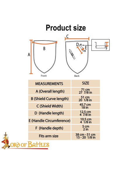 18G Steel Medieval Shield for...