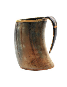 Polished Nordic Horn Mug for Mead Beer